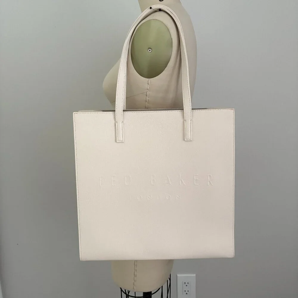 Ted Baker London The ICON Beige Medium Tote Luxury Commuter Chic Quiet Luxury